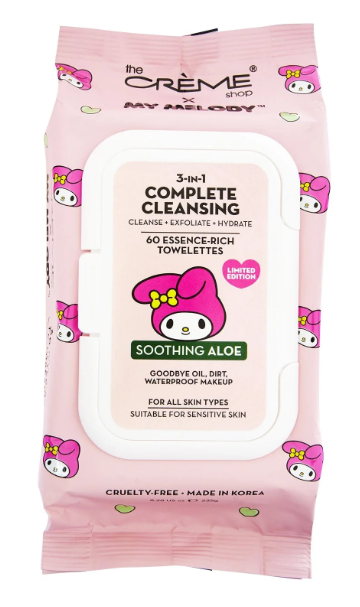 MY MELODY 3-IN-1 COMPLETE CLEANSING ESSENCE-RICH TOWELETTES - SMOOTHING ALOE