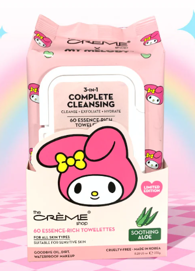 MY MELODY 3-IN-1 COMPLETE CLEANSING ESSENCE-RICH TOWELETTES - SMOOTHING ALOE